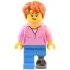 Natural History Museum Visitor - Female, Bright Pink Shirt, Dark Azure Legs with Prosthetic Leg, Dark Orange Thick Messy Hair – ГРАДСКИ