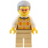 Natural History Museum Visitor - Female, Tan Knit Argyle Sweater Vest, Tan Legs, Light Bluish Gray Coiled Hair, Glasses – ГРАДСКИ