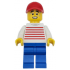 Retro Food Truck Vendor - Male, White Sweater with Red Horizontal Stripes, Blue Legs, Red Cap, Sweat Drops – ГРАДСКИ