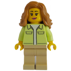 Modern House Resident - Female, Yellowish Green Jacket over White Shirt, Tan Legs, Medium Nougat Hai – ГРАДСКИ