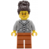 Tudor House Inn Owner - Light Bluish Gray Knit Cable Cardigan Sweater, Dark Orange Legs, Dark Brown Coiled Hair with Bun – ГРАДСКИ