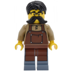 Tudor House Clockmaker - Dark Tan Shirt with Reddish Brown Apron, Sand Blue Legs, Black Hair and Moustache – ГРАДСКИ