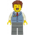 Shopping Street Shop Manager - Male, Sand Blue Shirt, Dark Bluish Gray Legs, Reddish Brown Hair – ГРАДСКИ