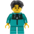 Child - Boy, Dark Turquoise Jacket with Dark Green Panel, Dark Turquoise Short Legs, Black Hair Wavy – ГРАДСКИ