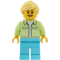 Ferris Wheel Operator - Female, Yellowish Green Jacket over White Shirt, Medium Azure Legs, Bright Light Yellow Hair Ponytail, Hearing Aid – ГРАДСКИ