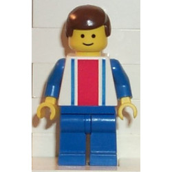 Vertical Lines Red & Blue - Blue Arms - Blue Legs, Brown Male Hair – ГРАДСКИ
