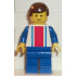 Vertical Lines Red & Blue - Blue Arms - Blue Legs, Brown Male Hair – ГРАДСКИ