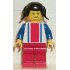 Vertical Lines Red & Blue - Blue Arms - Red Legs, Black Pigtails Hair – ГРАДСКИ