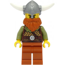 Viking Warrior - Male, Medium Nougat Leather Armor, Dark Orange Beard and Legs, Flat Silver Helmet – ВИКИНГИ