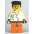 Doctor - Stethoscope with 4 Side Buttons, Orange Legs, Black Flat Top Hair, Glasses – ГРАДСКИ