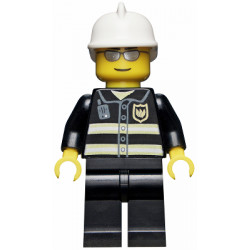Fire - Reflective Stripes, Black Legs, White Fire Helmet, Silver Sunglasses – ГРАДСКИ