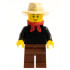 Gold Prospector - Male, Black Torso, Reddish Brown Legs, Tan Fedora Hat, Red Bandana, Black Eyebrows – ЗАПАДНИ