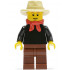 Gold Prospector - Male, Black Torso, Reddish Brown Legs, Tan Fedora Hat, Red Bandana, Reddish Brown Eyebrows – ЗАПАДНИ