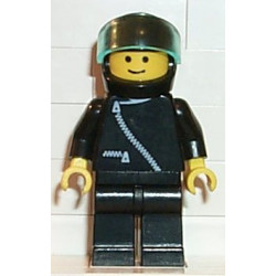 Jacket with Zipper - Black, Black Legs, Black Helmet, Trans-Light Blue Visor – ГРАДСКИ