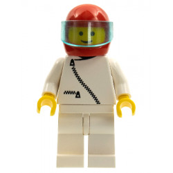 Jacket with Zipper - White, White Legs, Red Helmet, Trans-Light Blue Visor – ГРАДСКИ