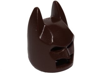 Minifigure, Headgear Mask Batman Cowl (Angular Ears, Pronounced Brow): {тъмно кафяв}