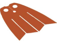 Minifigure Cape Cloth, 4 Scalloped Strips - Traditional Starched Fabric: {червеникаво-оранжев}