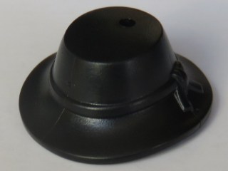 Minifigure, Headgear Hat, Wide Brim Down with Knotted Band: {черен}