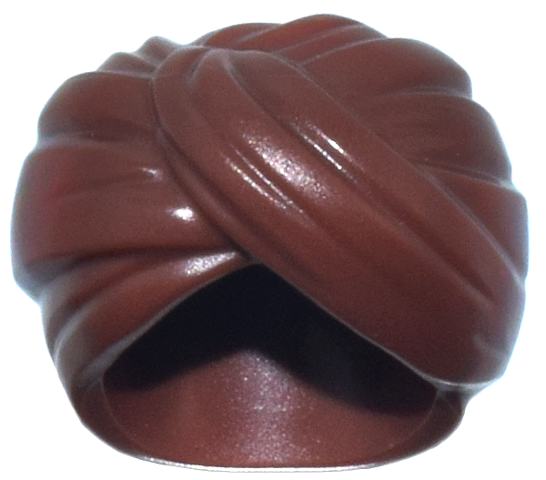 Minifigure, Headgear Turban without Hole: {червеникаво-кафяв}