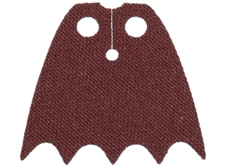 Minifigure Cape Cloth with Top Holes and Scalloped 5 Points Bottom (Batman), Long, Circle Neck Cut - Spongy Stretchable Fabric: {тъмно кафяв}