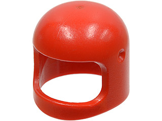 Minifigure, Headgear Helmet Space / Town with Thin Chin Strap - with Visor Dimples: {ярко червен}