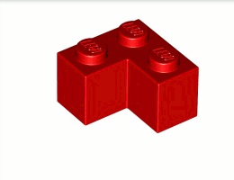 Тухличка ъгъл 1X2x2: {ярко червен}
