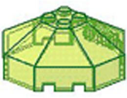 Windscreen 6 x 6 x 2 Octagonal Canopy without Axle Hole: {прозрачно флуорисциращо зелен}