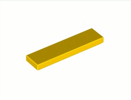 Плоска плочка 1X4: {ярко жълт}