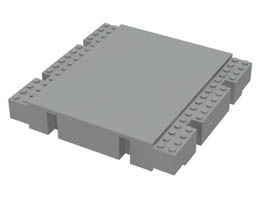 Baseplate, Raised Platform 16 x 16 x 2 1/3: {сив}