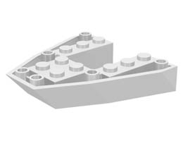 Boat, Bow Brick 6 x 6 x 1: {бял}
