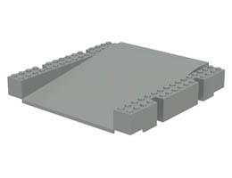 Baseplate, Raised Platform 16 x 16 x 2 1/3 Ramp: {сив}