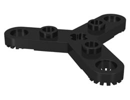 Technic, Plate Rotor 3 Blade with Toothed Ends and 3 Studs (Propeller): {черен}
