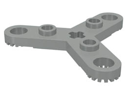 Technic, Plate Rotor 3 Blade with Toothed Ends and 3 Studs (Propeller) : {сив}