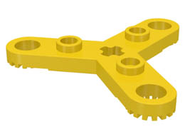 Technic, Plate Rotor 3 Blade with Toothed Ends and 3 Studs (Propeller) : {ярко жълт}