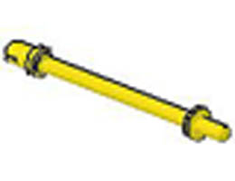 Bar 8L with Stop Rings and Pin (Technic, Figure Accessory Ski Pole) - Flat End: {ярко жълт}