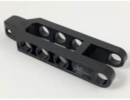 Technic, Steering Arm 6.5 x 2 with Tow Ball Socket Squared, Un-Chamfered: {черен}