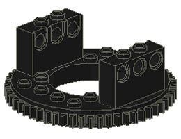 Technic, Turntable Large Type 1 Top, 56 Tooth: {черен}