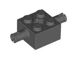 Свързващ елемент 2X2 с 2 щракалки: {тъмно сив}
