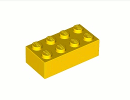 Тухличка 2X4: {ярко жълт}
