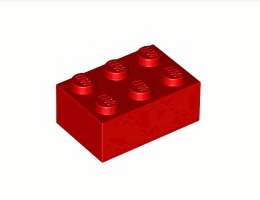 Тухличка 2X3: {ярко червен}
