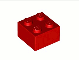 Тухличка 2X2: {ярко червен}