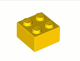 Тухличка 2X2: {ярко жълт}