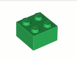 Тухличка 2X2: {тъмно зелен}