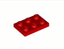 Плочка 2X3: {ярко червен}