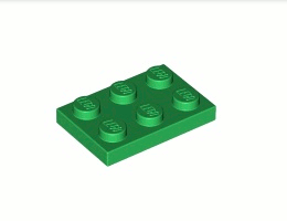 Плочка 2X3: {тъмно зелен}