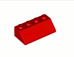 Покривна плочка 2X4/45°: {ярко червен}