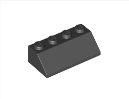 Покривна плочка 2X4/45°: {черен}