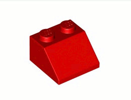Покривна плочка 2X2/45°: {ярко червен}