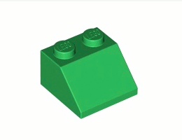 Покривна плочка 2X2/45°: {тъмно зелен}