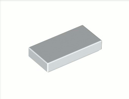 Плоска плочка 1X2: {бял}